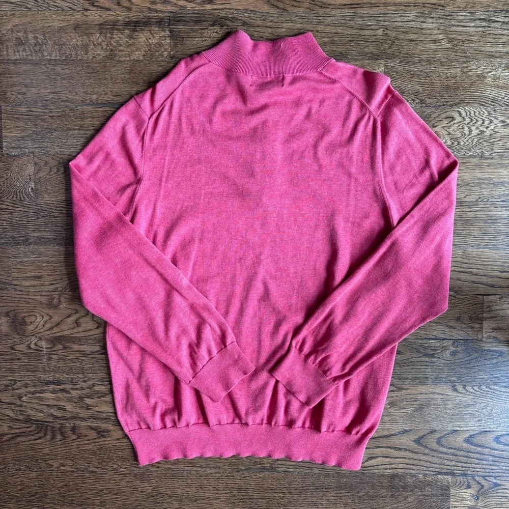 Brooks Brothers Supima Cotton Quarter Zip Sweater XL RED Pullover